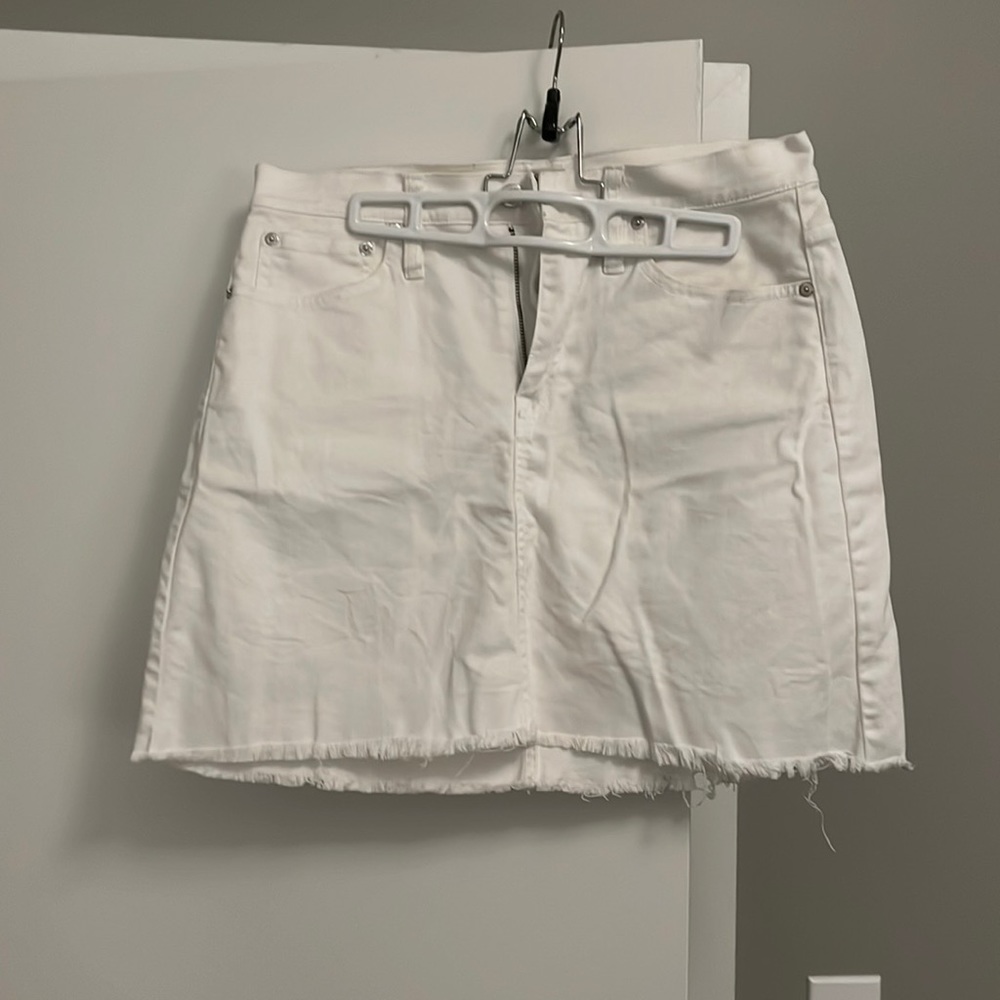 Short white cutoff skirt